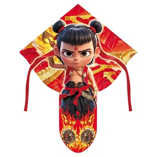 新款哪吒风筝儿童成人卡通微风好飞易飞网红微风专用手持风筝线轮