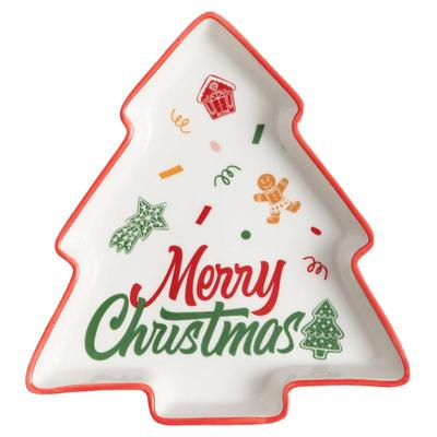 wuxin浅盘陶瓷通用圣诞风格