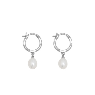 COUGH IN VAIN 旋转雕刻925银珍珠耳环轻奢小众高级耳饰礼物饰品