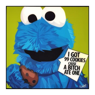 甜饼怪COOKIEMONSTER芝麻街挂画