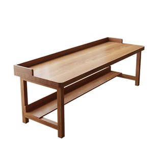 原木风全实木学生书桌电脑桌沙发后长条桌简约卧室工作台办公桌子