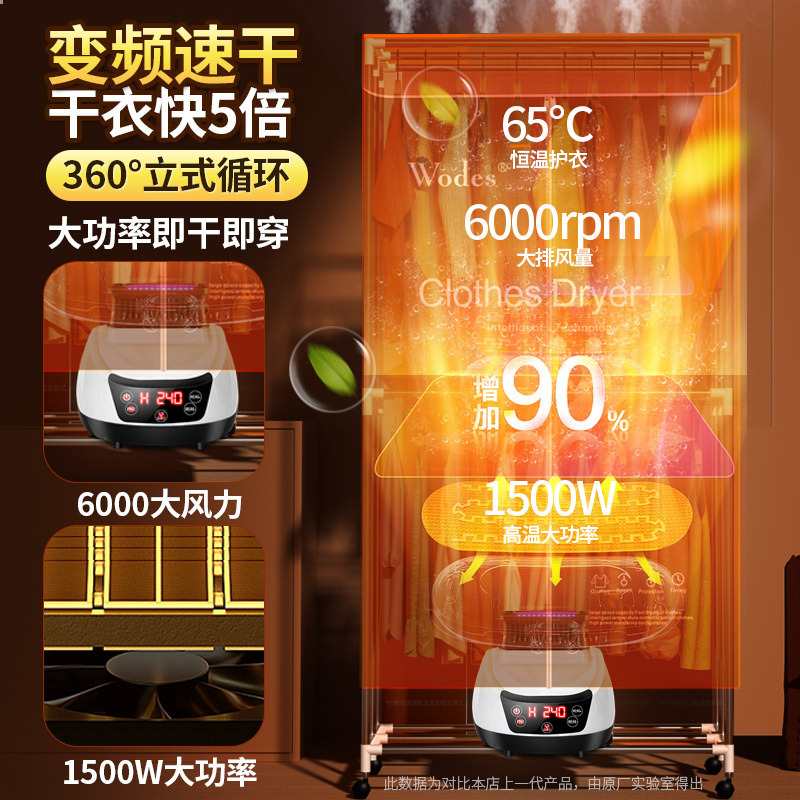 折叠烘干机家用干衣机速干衣小型机杀菌亚马逊烘干器宝宝风干