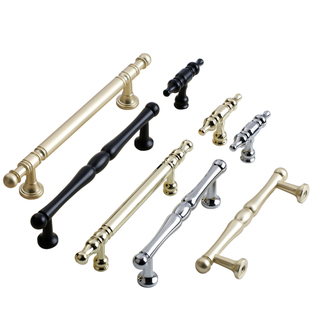 现代简约黑色抽屉橱柜衣柜门拉手锌合金高档轻奢厨房柜子柜门把手