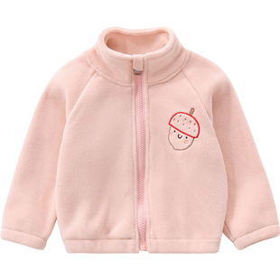 婴儿外套秋冬男童女童保暖高领加绒上衣一岁儿童外穿衣服宝宝冬装