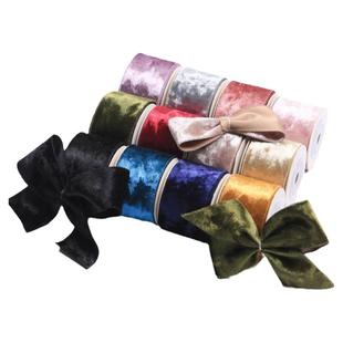 韩版压边植绒织带diy蝴蝶结发饰烘焙彩带缎带丝绒绸带装饰丝带