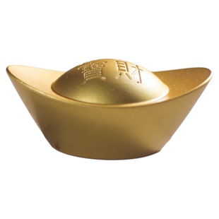 元宝镇纸文房书法书国画镇尺纯铜仿金元宝实心压纸创意笔搁桌摆件