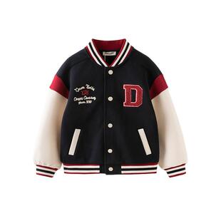 戴维贝拉男童棒球服儿童牛仔外套2026春季新款男大童上衣童装夹克