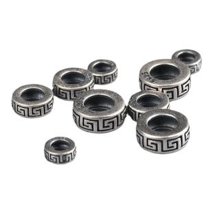 S925纯银回纹珠隔珠垫片车轮珠配件DIY手工串珠编绳手链饰品配件