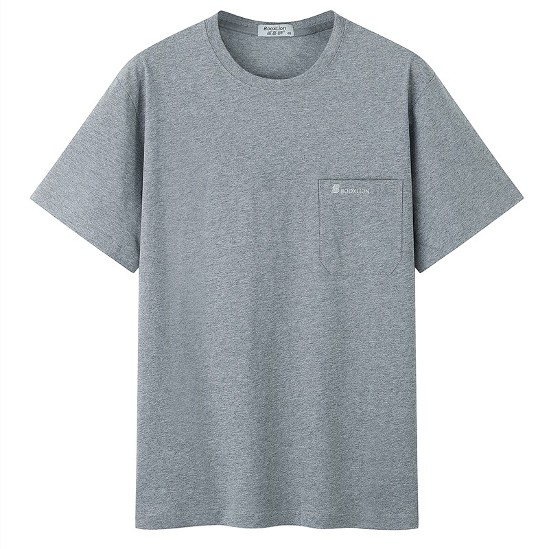 爸爸短袖t恤中年男士圆领纯棉上衣服夏天中老年40-50岁宽松半袖薄