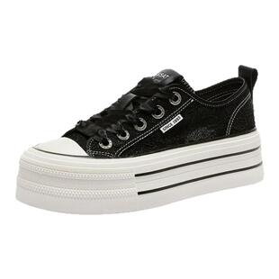 St&Sat/星期六春秋新款蕾丝网面小白鞋增高厚底板鞋女SSC11120EJ