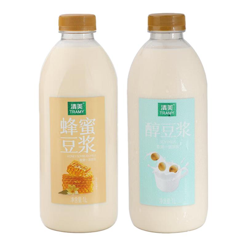 清美蜂蜜豆浆醇豆浆1L*6瓶常温即饮非转基因清美豆浆学生营养早餐