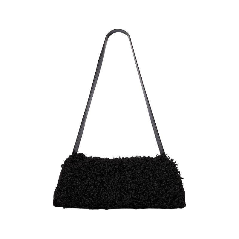 Norma Kamali 诺玛 卡玛丽 MUFF 毛绒手提包 黑色REVOLVE小众新款