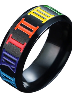 戒指钛钢罗马数字生日礼物首饰品