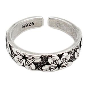 DEMONTEARS【樱花】镀银复古小众设计戒指男女个性开口可调节指环