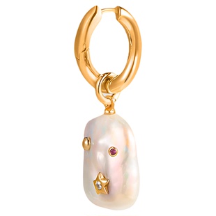 王玉雯同款AmberLollipop巴洛克珍珠耳环女新款耳饰小众银耳环