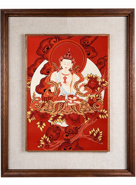 尼泊尔手绘金刚萨埵唐卡装饰画框