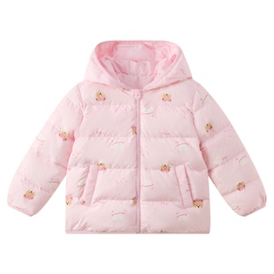 PawinPaw卡通小熊童装25年秋冬新款男女宝宝轻羽绒连帽羽绒服马甲