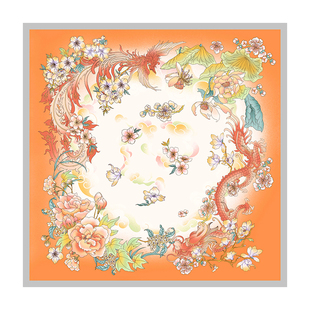 【专柜同款】故宫联名上海故事2026桑蚕丝真丝印花丝巾方巾女礼盒