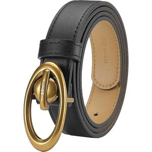 金利来复古时尚平滑扣皮带女士牛皮板扣腰带气质女神牛仔女式裤带