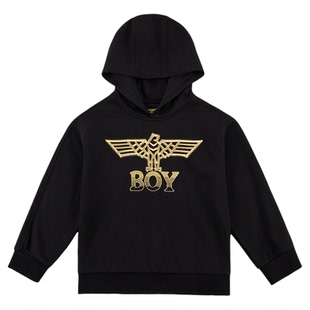 BOY童装 26秋新款连帽套头卫衣 男童女童金色翅膀绣花上衣中大童