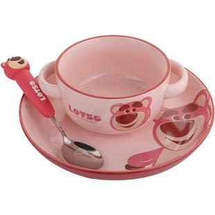 迪士尼草莓熊餐具新年陶瓷吃饭碗家用盘子儿童可爱双耳碗2025新款