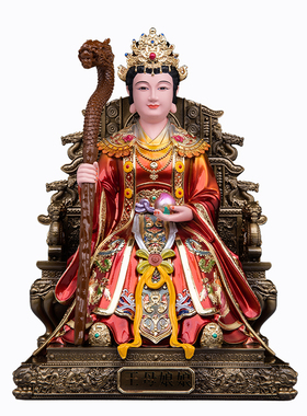 康盛树脂彩绘玉帝王母神像摆件