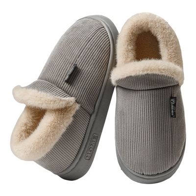 毛绒包跟棉鞋外穿男款秋冬季加绒