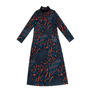 高端大气冬季妈妈连衣裙气质显瘦遮肚子裙子中长款加厚百搭打底裙