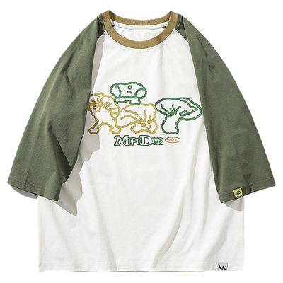 mipo春季儿童T恤吸湿速干五分袖