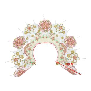 新中式马面裙云肩明制汉服衣领单独假领女坎肩披肩成人大童红粉色