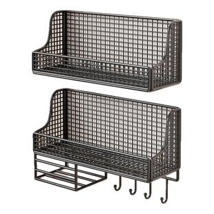 墙上置物架寝室上铺床头挂篮子免打孔壁式挂书架墙面收纳宿舍神器