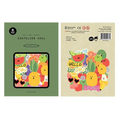 SUATELIER可爱熊猫蔬菜贴纸包