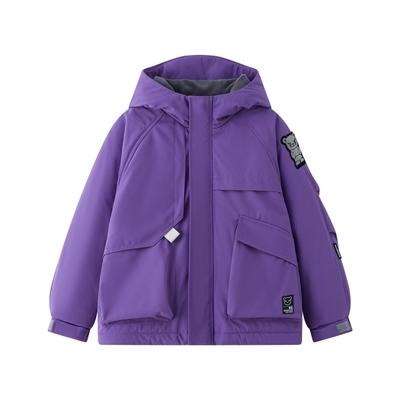 漫画家【贴贴熊棉服】儿童棉服外套冬新品连帽耐磨挺括魔术贴棉服