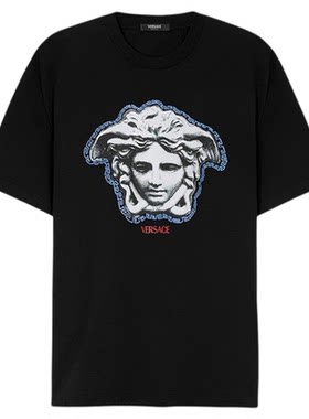 【季末优惠】VERSACE/范思哲 男士印花棉质平纹针织常规版T恤
