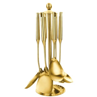 韩式金色锅铲汤漏勺漏铲饭勺捞勺粉捞新品304不锈钢厨具烹饪套装