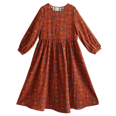 复古灯笼袖大摆连衣裙女士秋季裙