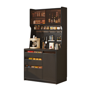 实木餐边柜靠墙一体储物柜子茶水柜客厅2026新款高端咖啡柜置物柜