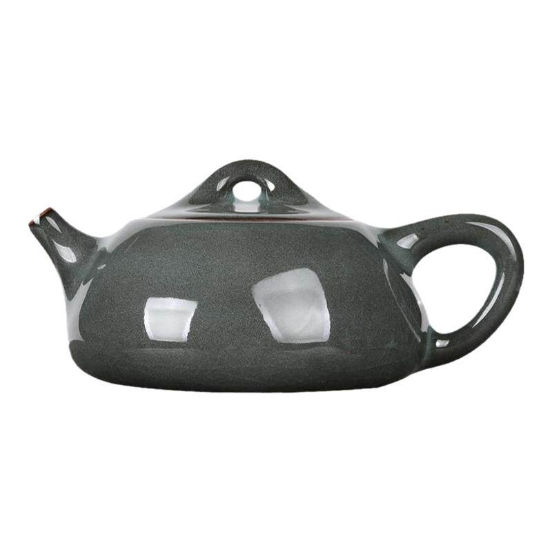 龙泉青瓷哥窑铁胎高工手工茶壶