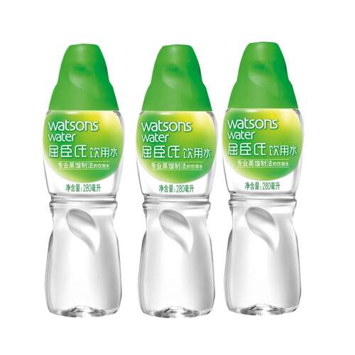 正品屈臣氏蒸馏水280ml*8瓶 水疗蒸脸湿敷补水美容敏感皮肤防过敏