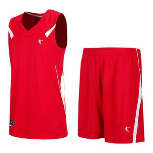 乔丹篮球服男套装夏季球衣比赛训练背心短袖红色印号定制运动套装