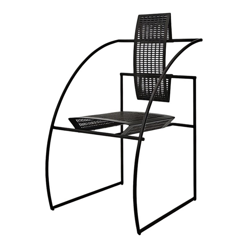 意式极简黑色金属网格餐椅餐厅民宿工业风Quinta椅设计感靠背椅子