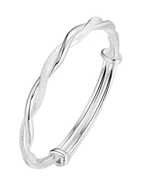 9999纯银手镯女年轻款爱交织