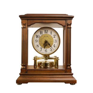 RHYTHM丽声座钟客厅家用2025新款实木创意中式复古钟表摆放式台钟