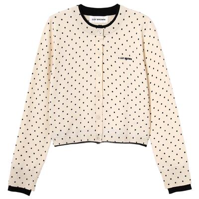 LILYBROWN圆领撞色拼接针织开衫