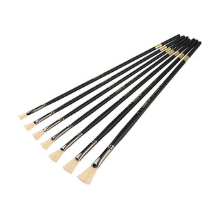 黑骑士扇形笔小号猪鬃尼龙水粉笔专用水彩油画笔丙烯排笔画笔刷子