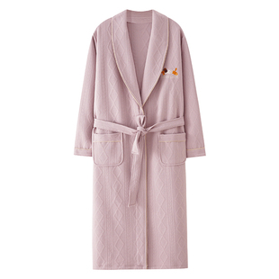 浪莎空气棉睡袍女款2025新款秋冬季加厚保暖中长款睡衣浴袍家居服