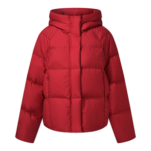 歌莉娅95%鹅绒服红色羽绒服女冬季本命年穿搭小个子轻薄短款外套