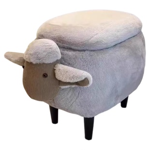 超萌羊咩咩造型凳家用可爱换鞋凳儿童房创意小凳子化妆凳拆洗设计