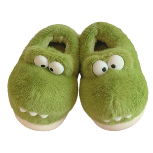 趣味可爱恐龙全包跟儿童棉拖鞋冬季男童女童防滑保暖毛绒宝宝棉鞋