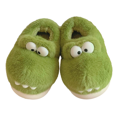 趣味可爱恐龙全包跟儿童棉拖鞋